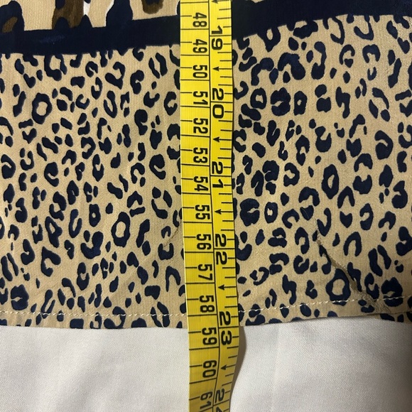 Vineyard Vines Borderline Ruffle Long Sleeve Blouse Women S Cheetah Lined - Picture 10 of 11